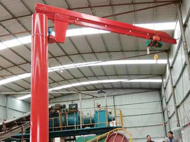 Fixed kolòn rotary boom crane